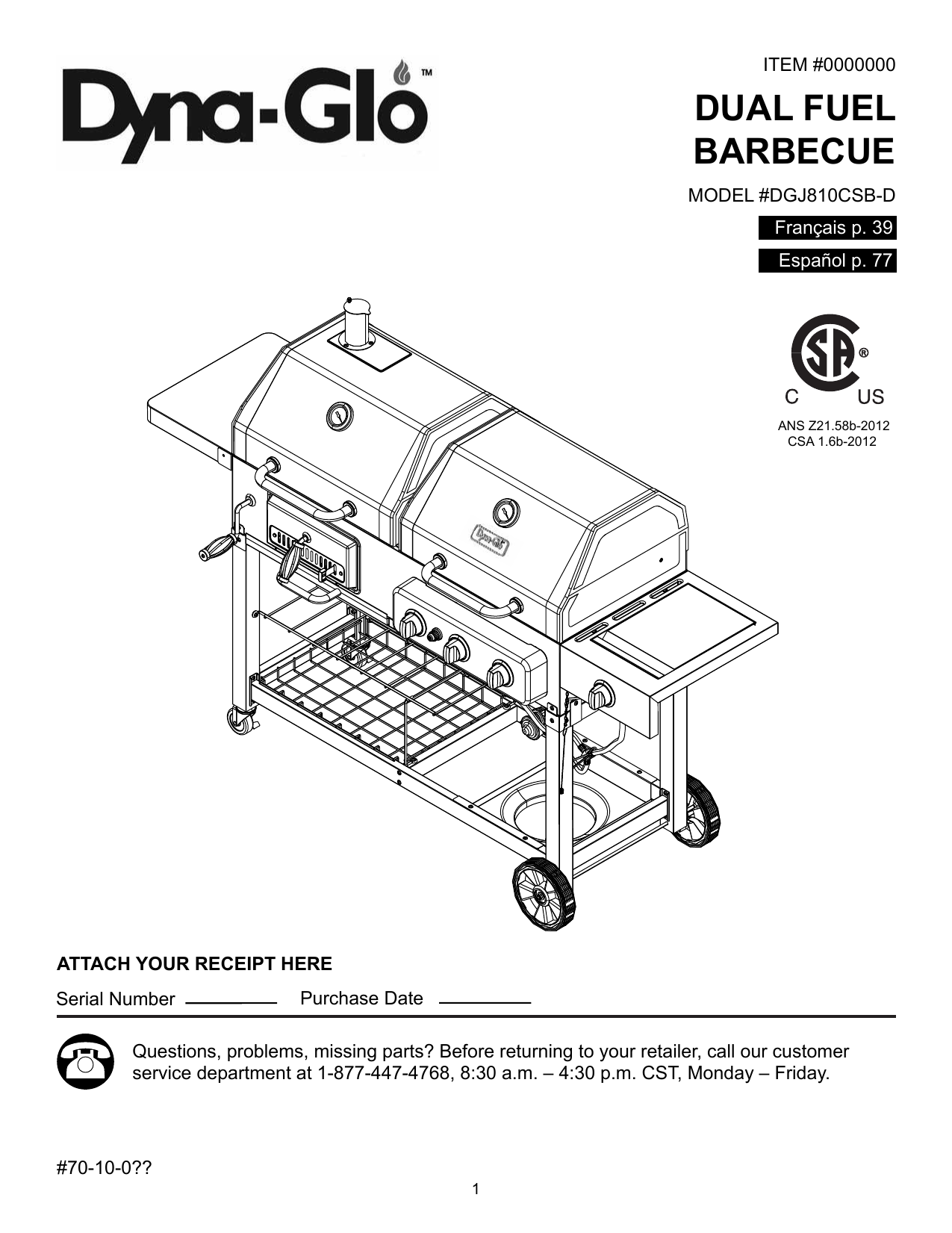 DynaGlo DGJ810CSBD1 Bbq And Gas Grill Manuel du propriétaire Manualzz