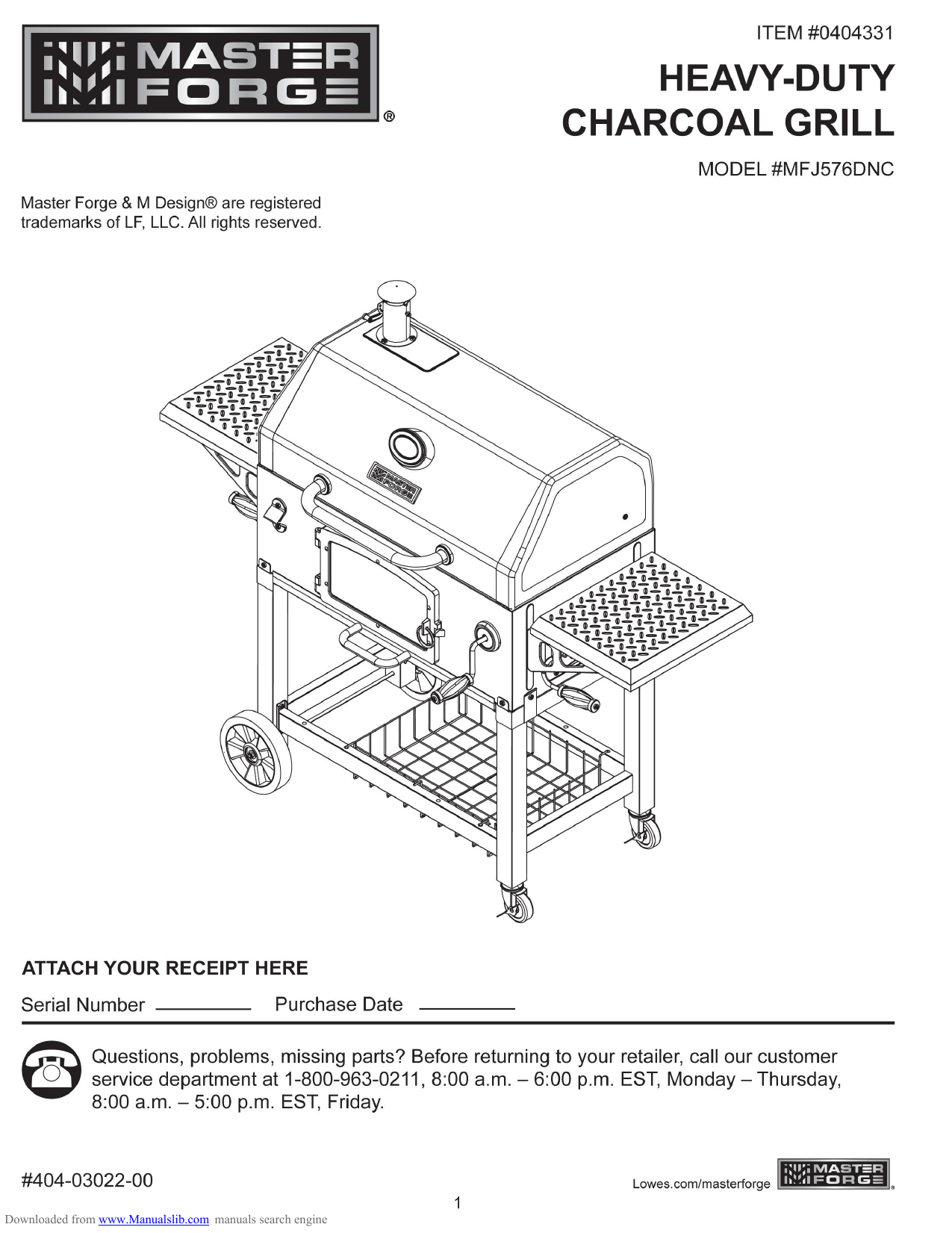 Master MFJ576DNC Bbq And Gas Grill Owner's Manual Manualzz
