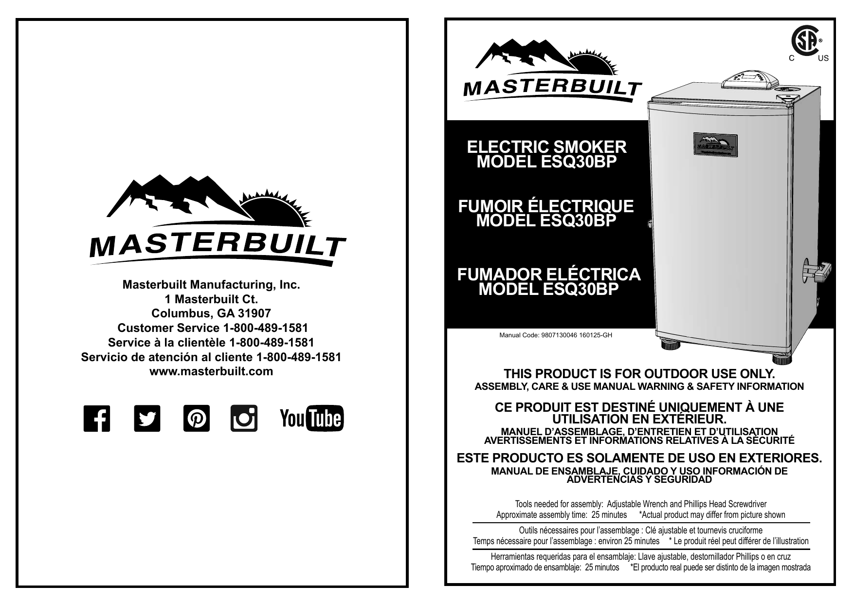 Masterbuilt Electric Smoker Owner's Manual