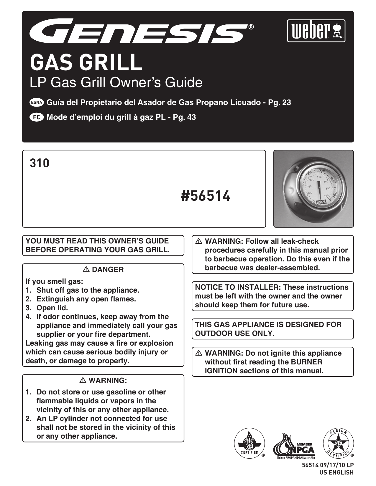 er 6512001 Bbq And Gas Grill Owner's Manual Manualzz