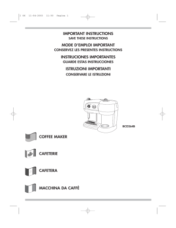 Delonghi o264b Coffee Maker Owner S Manual Manualzz