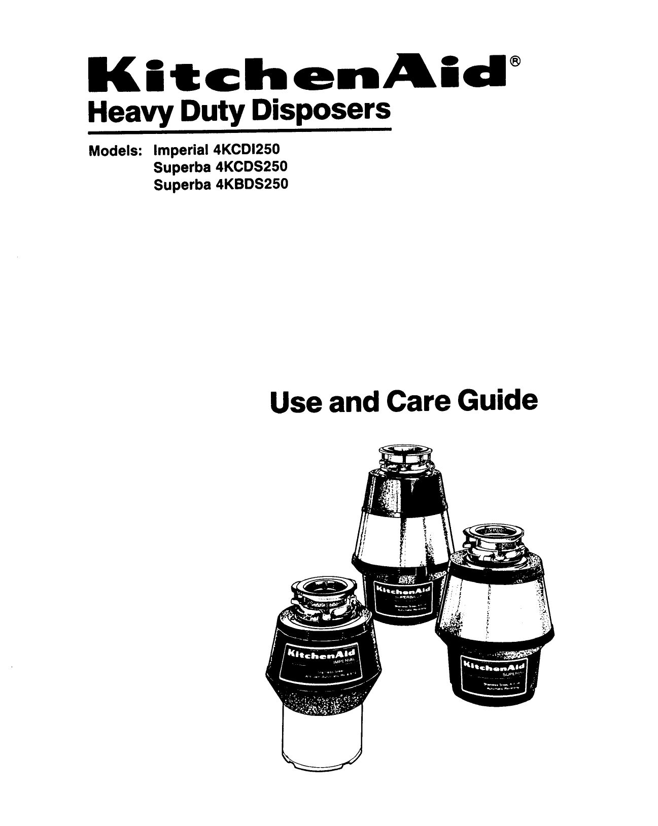 Kitchenaid 4KCDS250T2 Disposal Owner's Manual Manualzz