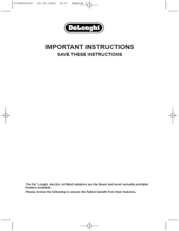 Delonghi 2507 EX 1 Hvac Owner s Manual Manualzz