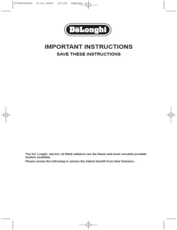 Delonghi 6507L EX 1 Hvac Owner s Manual Manualzz