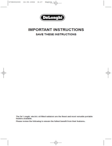 Delonghi 9707 Hvac Owner s Manual Manualzz