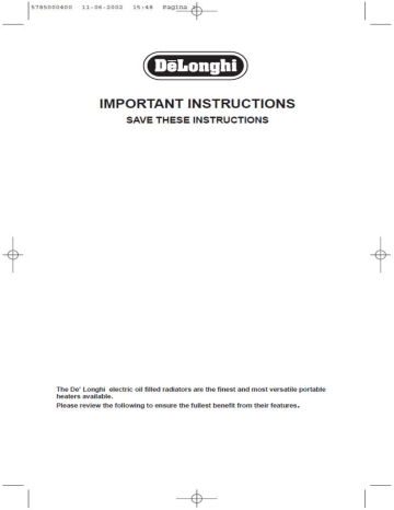 Delonghi MG15T Hvac Owner s Manual Manualzz