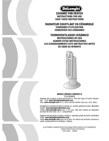 Delonghi TCH7690ER Hvac Owner's Manual 