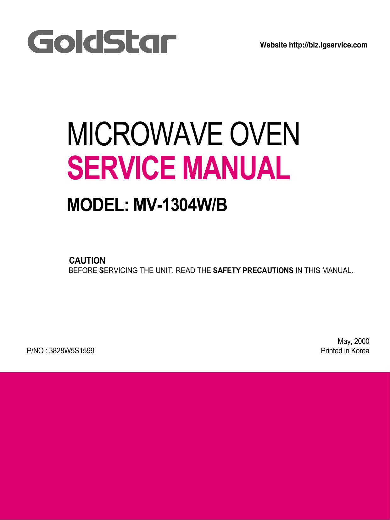 Goldstar MV1304B Microwave Owner's Manual Manualzz