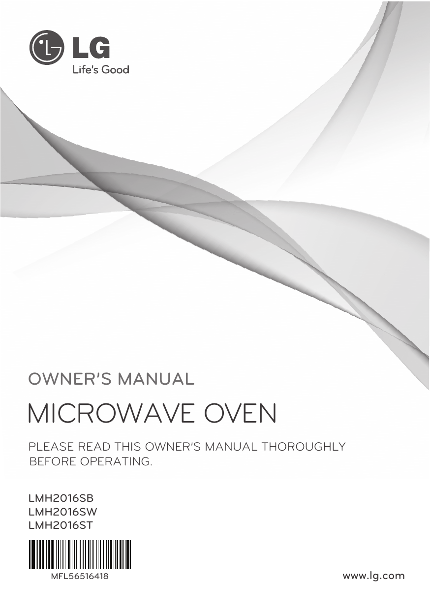 Lg LMH2016SB Microwave Owner's Manual Manualzz