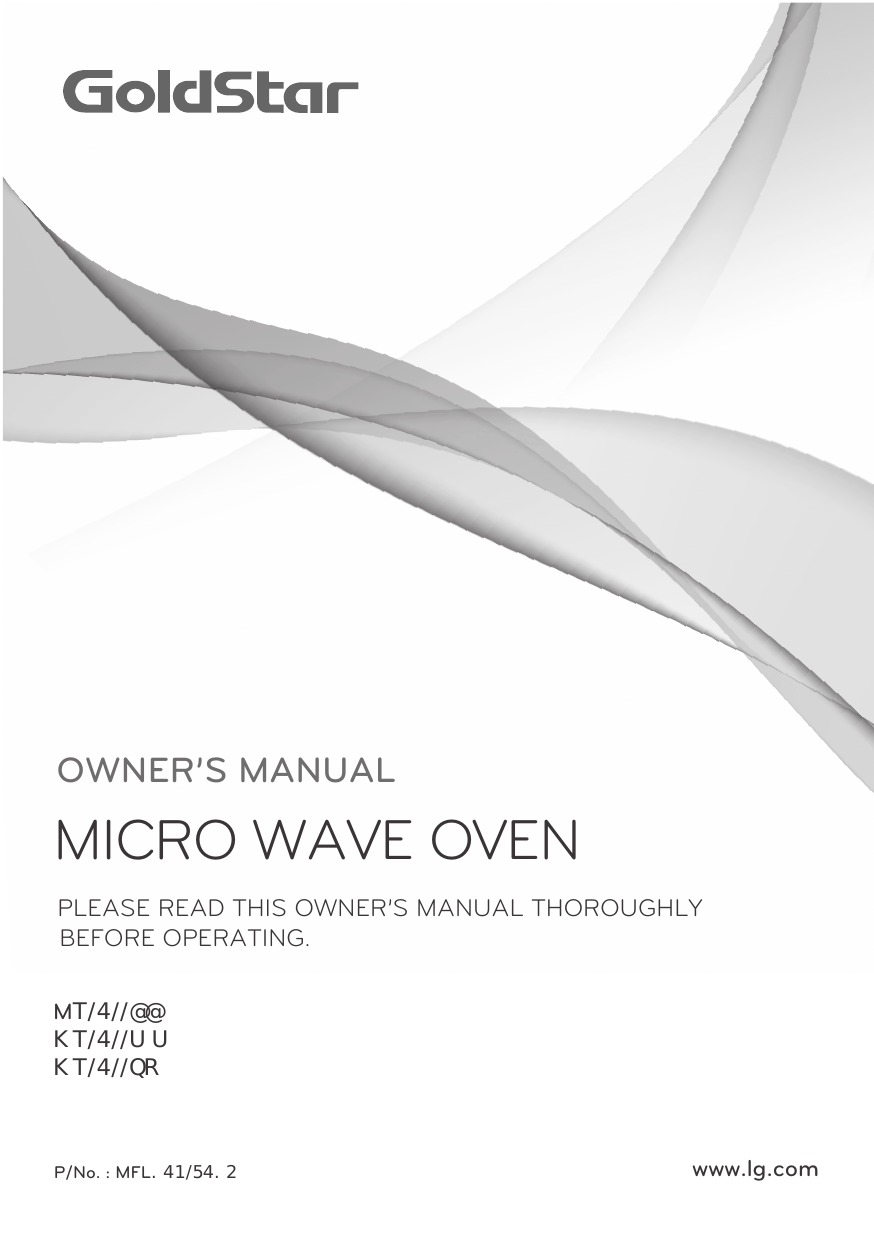 Lg MV1611WW Microwave Installation Guide Manualzz