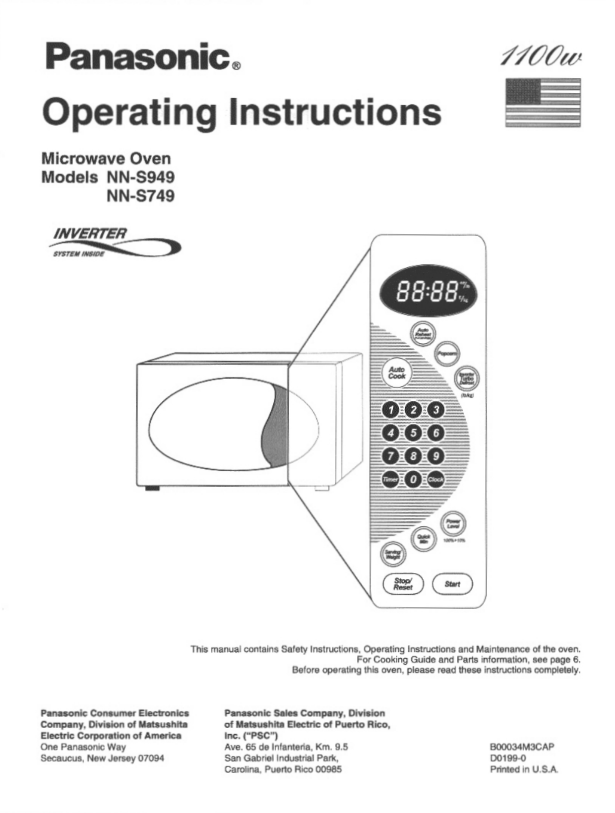 Panasonic NNS949 Microwave Owner's Manual Manualzz