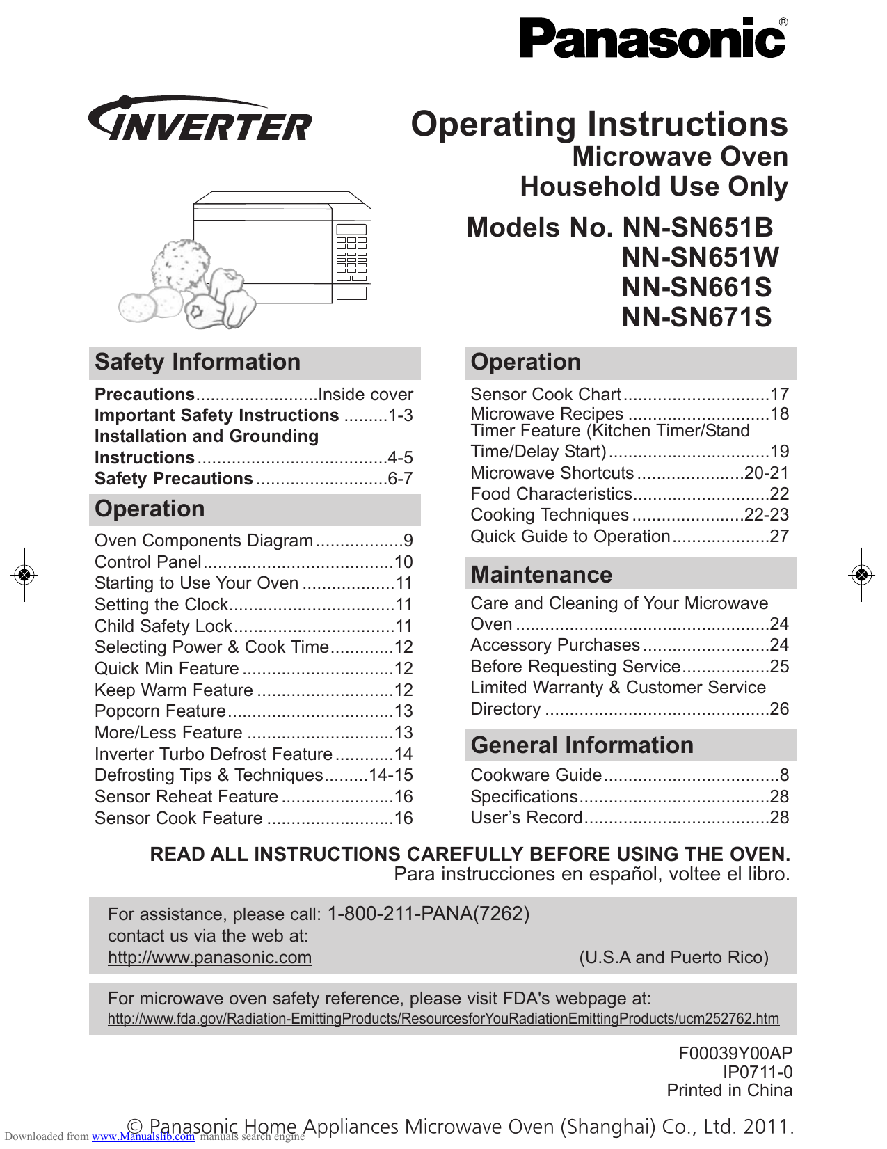 Panasonic NN-SN671S Owner's manual | Manualzz