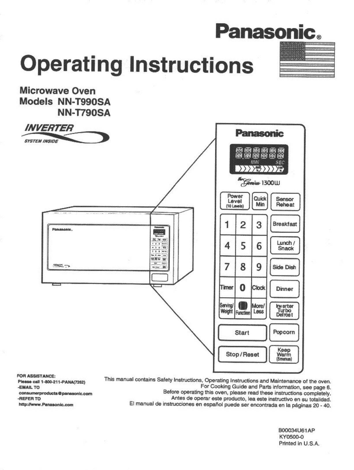 Panasonic NNT990SA Microwave Owner's Manual Manualzz