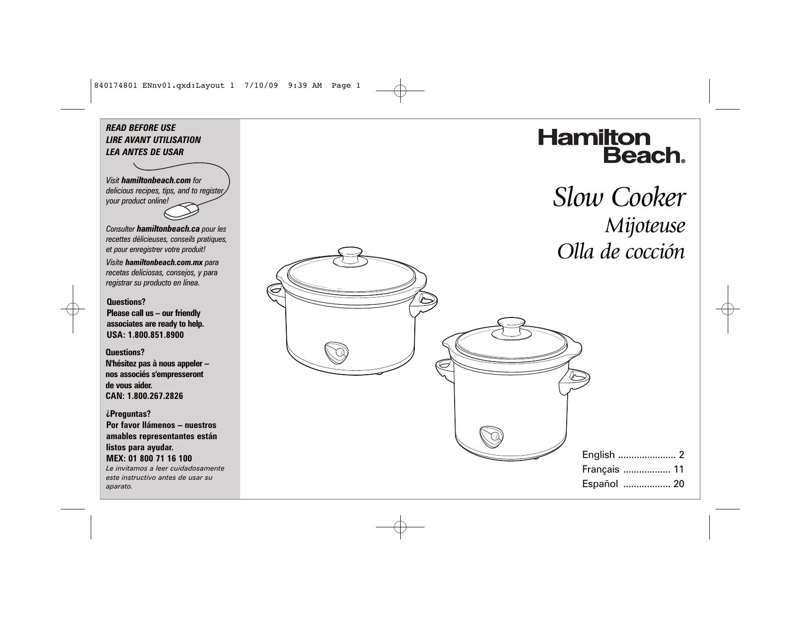 Hamilton Beach - 3-Quart Slow Cooker - White Model:33130GL