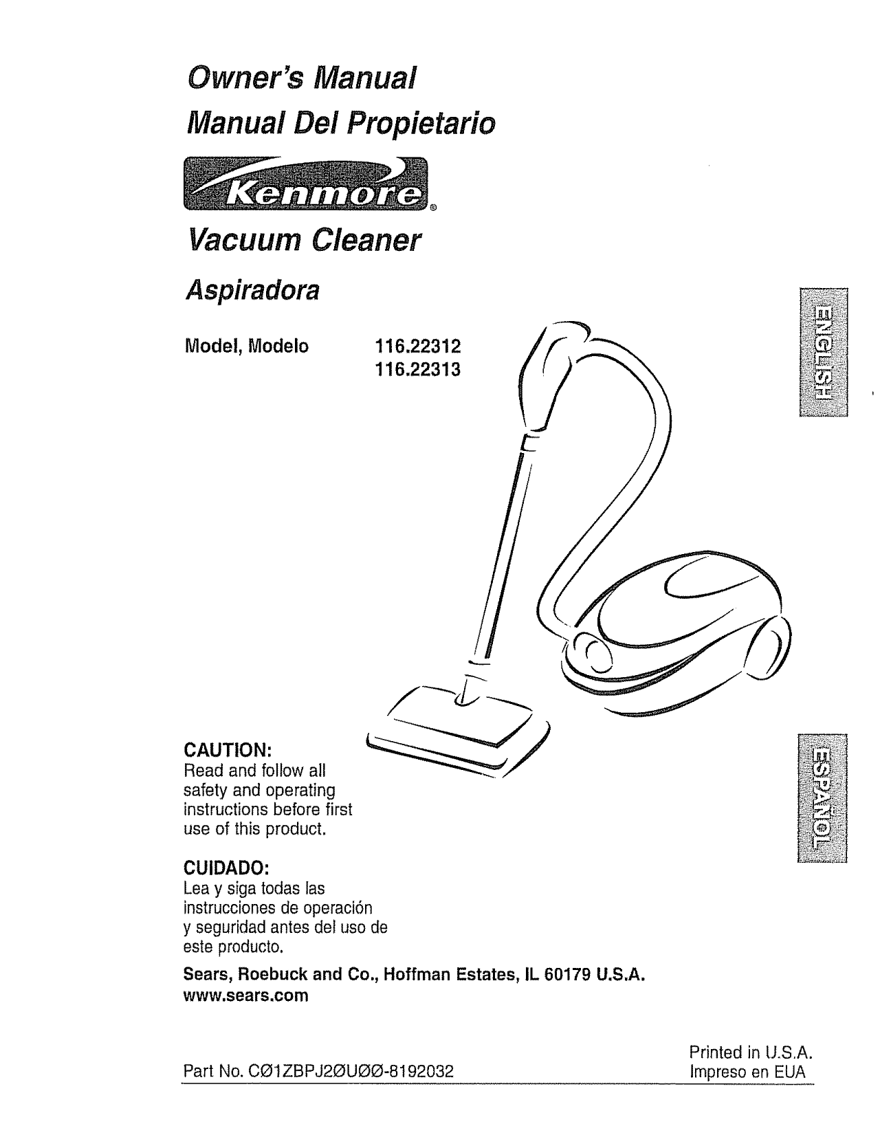 Kenmore 116 22313200 Vacuum Cleaner Owner S Manual Manualzz