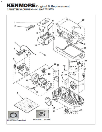 Wiring Diagram For Kenmore Vacuum Cleaner - Wiring Draw And Schematic