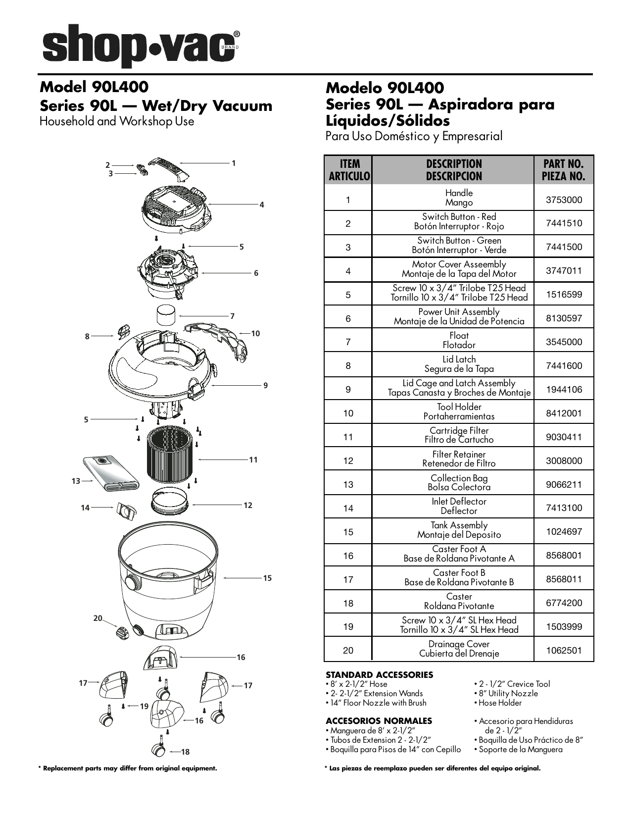 Shop Vac 90L400 Owner's manual Manualzz