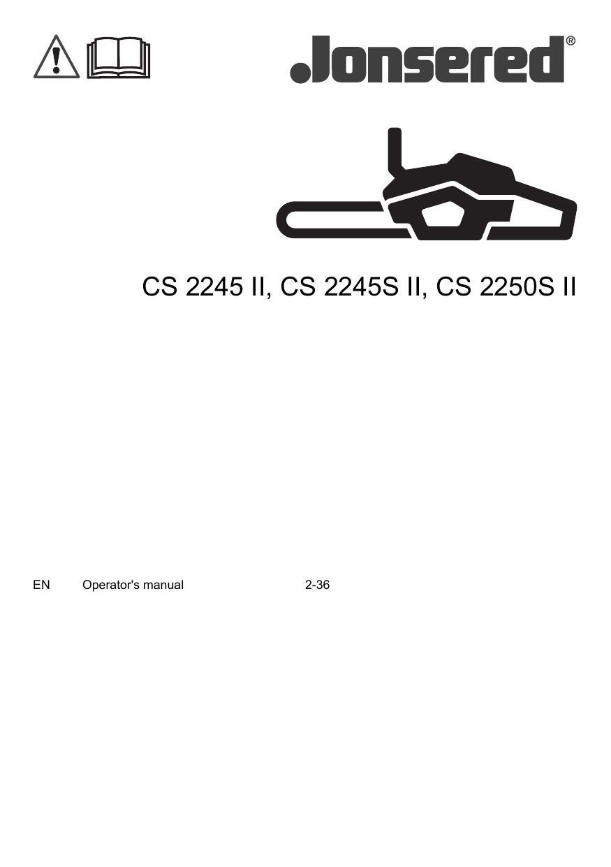 Jonsered CS2250 Chainsaw Manual Manualzz
