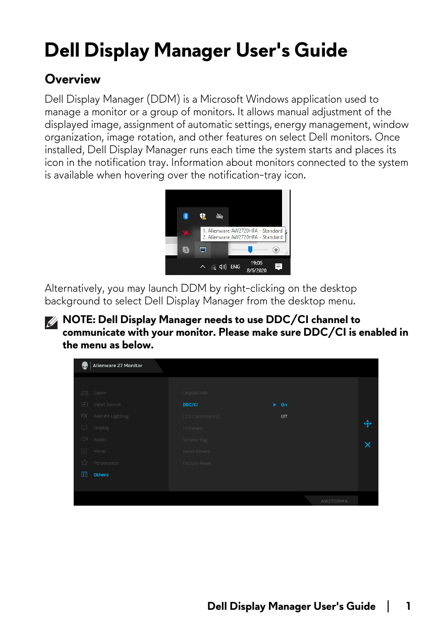 Alienware AW2720HFA 27 Gaming Monitor User's Guide | Manualzz Alienware AW2720HFA 27 Gaming Monitor User's Guide | Manualzz