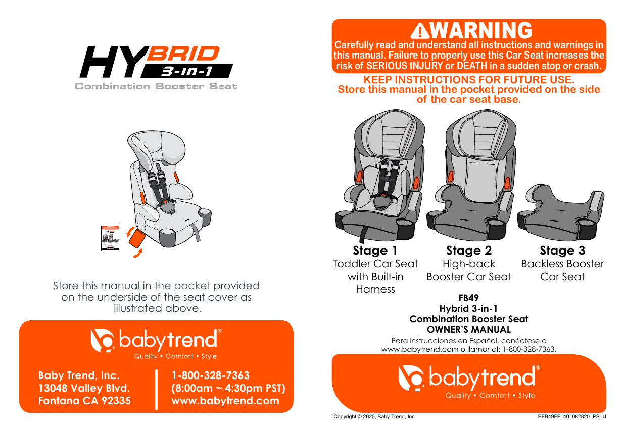 baby-trend-hybrid-3-in-1-combination-booster-seat-car-seat-owner-manual