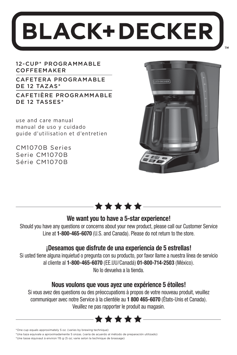 Black \u0026 Decker CM1070B User guide 
