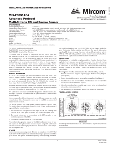 Mircom I56-6706-000 MIX-FC351APA Manual | Manualzz