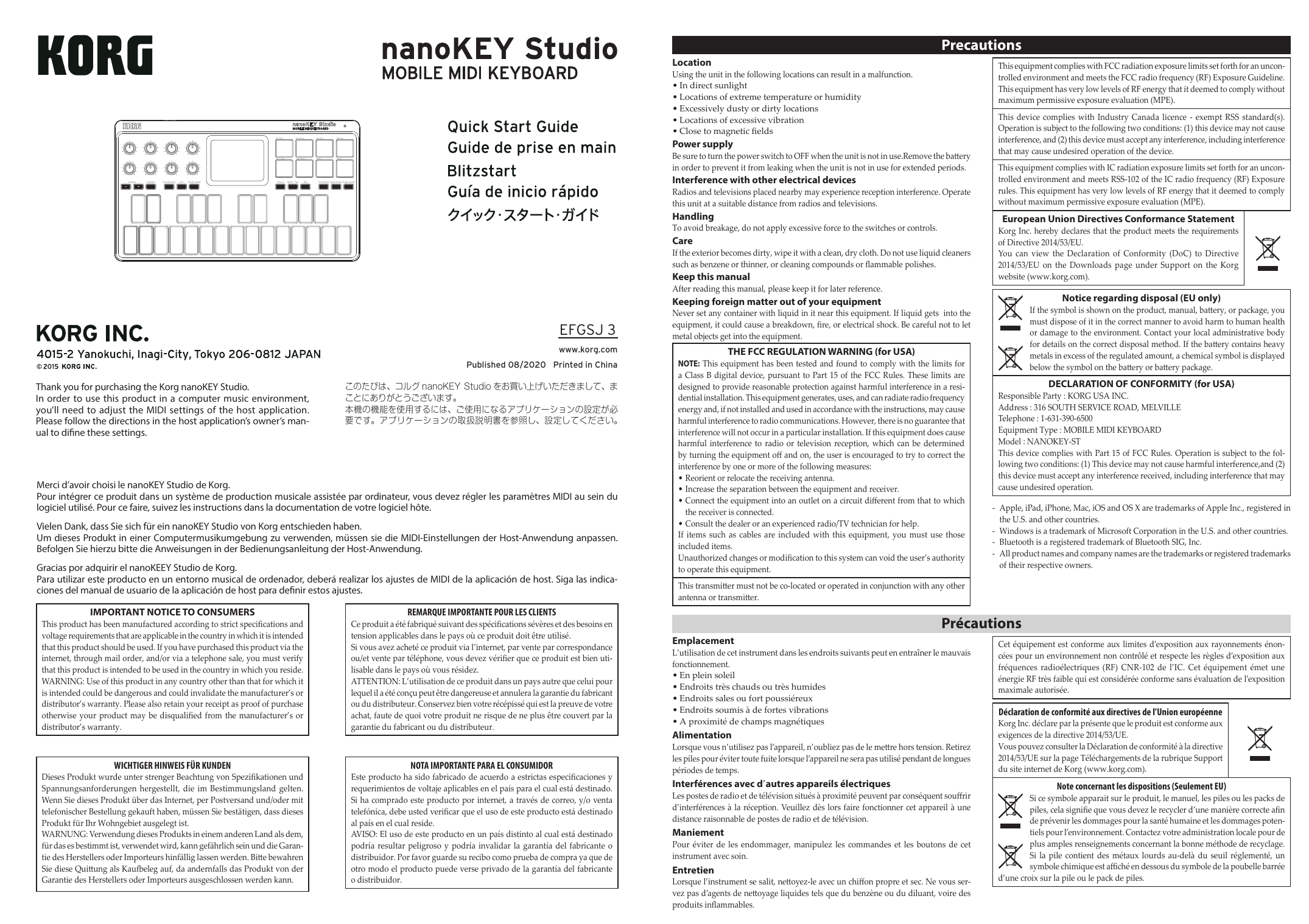 Korg Nanokey Studio User Guide Manualzz