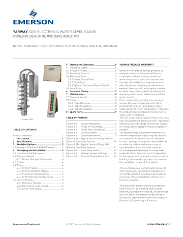 Yarway 3200 Electronic Water Level Gauges Owner's Manual | Manualzz