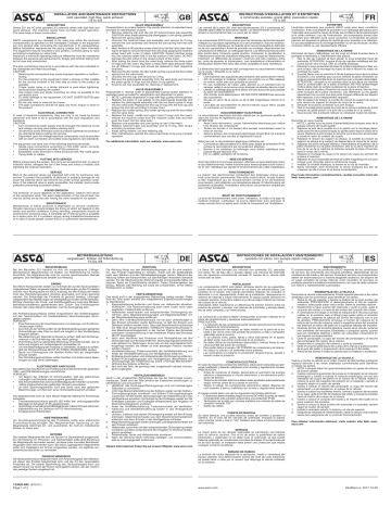 ASCO Series 321 Solenoid Valve AC Brass Owner's Manual | Manualzz