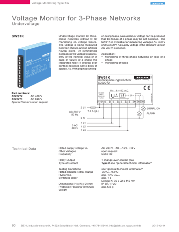 Ziehl SW31K Datasheet | Manualzz