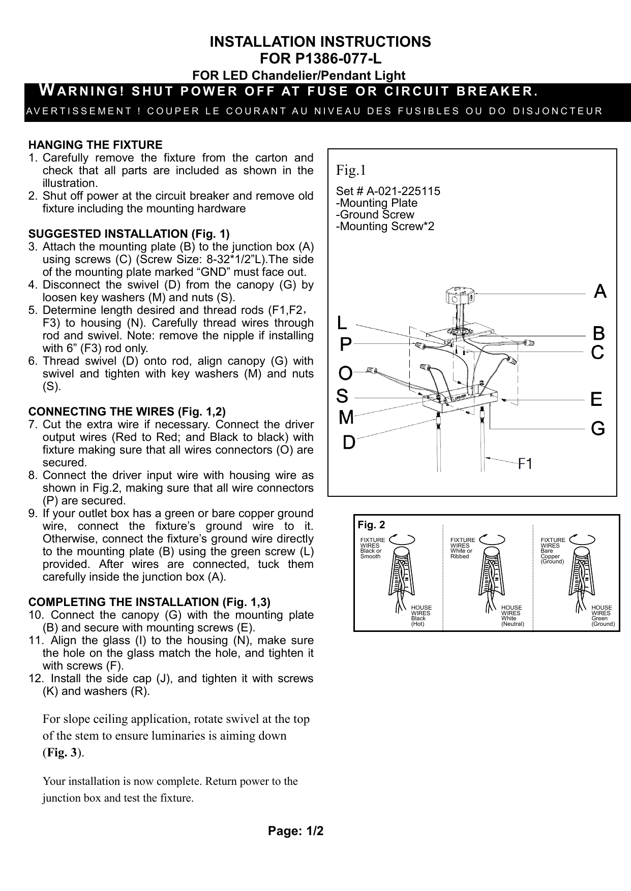 George Kovacs P1386-077-L User manual | Manualzz