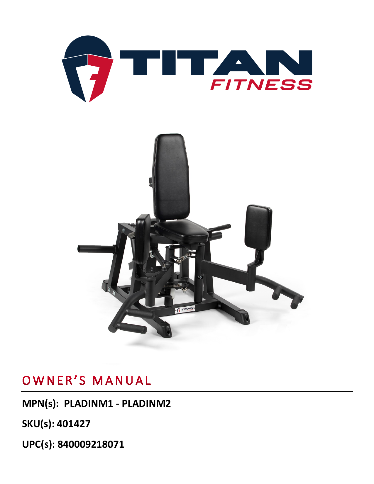 Titan Fitness Plate-Loaded Hip Abductor Adductor Exercise Machine ...