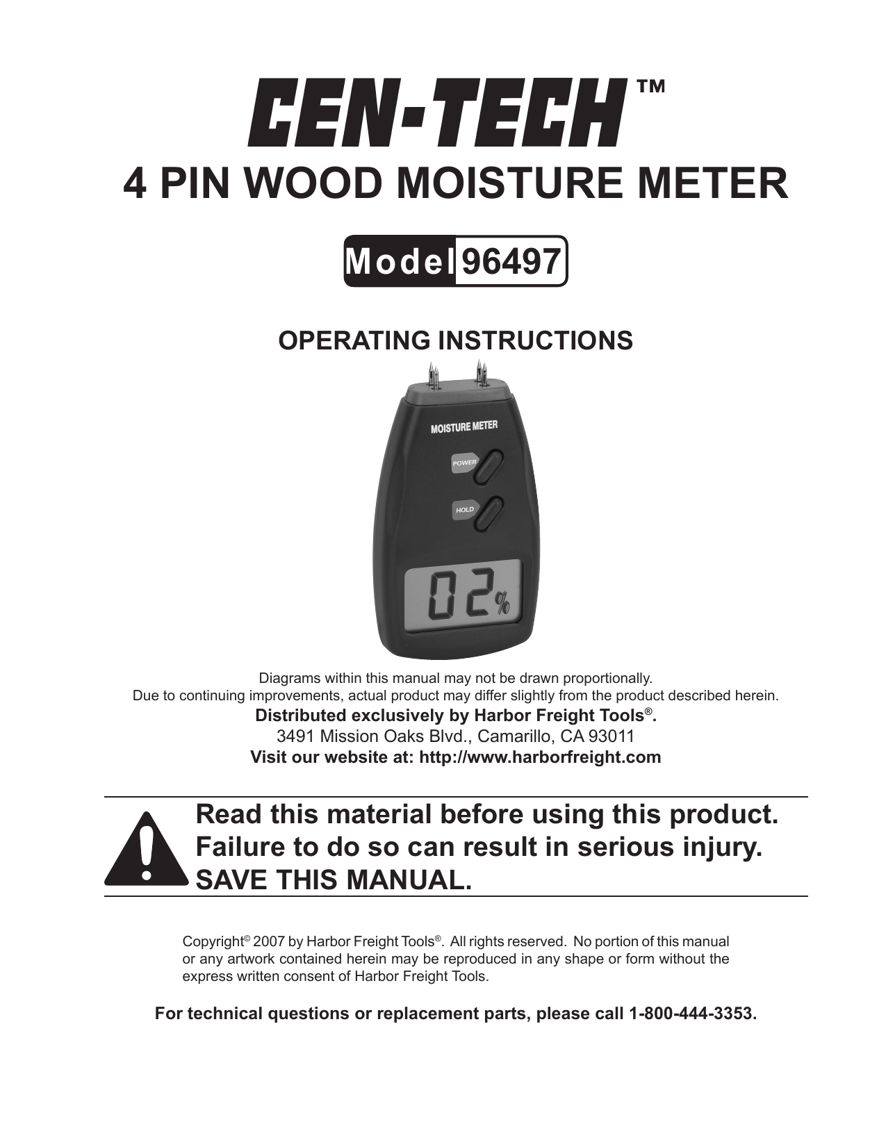 Cen Tech Operating Instructions Manualzz