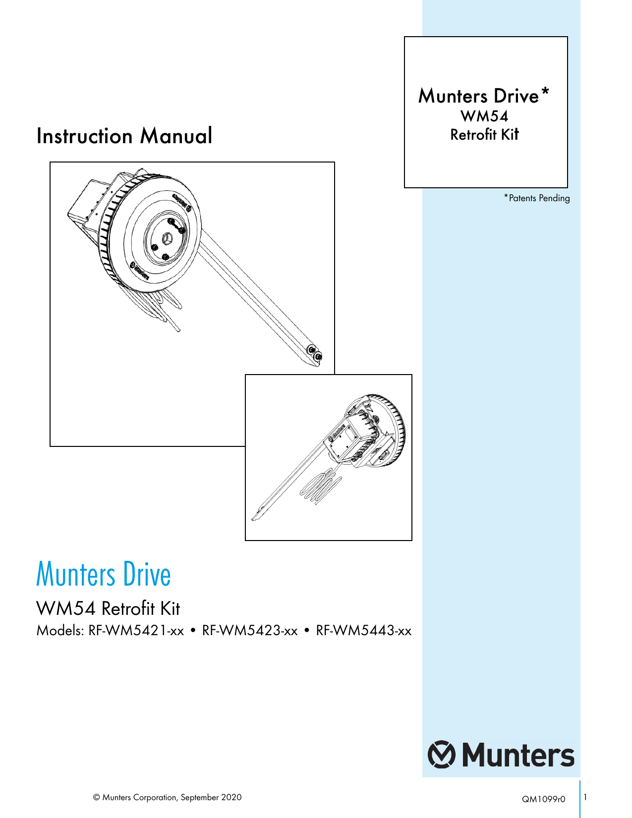 Munters Wm54 Drive Retrofit Kit Owner S Manual Manualzz