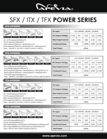 Apevia SFX-AP400W Internal Power Supply User Manual | Manualzz