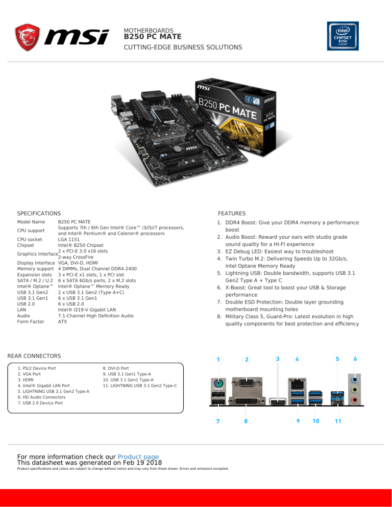 Racionalis Szerencses Koncentracio Msi Pc Mate B250 Sata Joseluismantilla Com