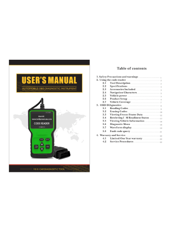 Boltpower OBD2-V310 Code Readers & Scan Tool User Manual | Manualzz