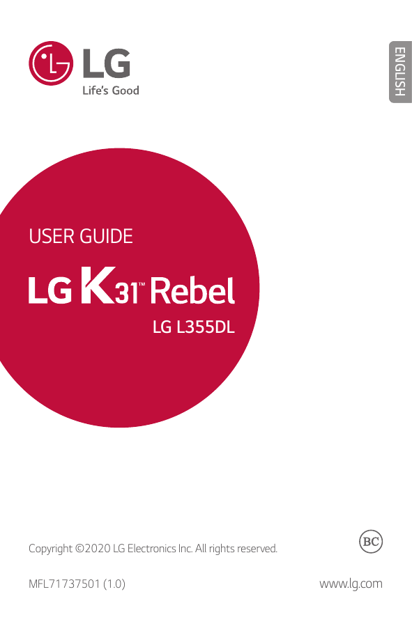 LG K LGL355DL Tracfone, K31 Rebel Tracfone User guide | Manualzz