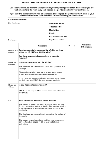 AGA Checklist-R3 v1.2 Owner's manual | Manualzz