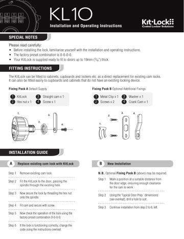 codelocks.com manual