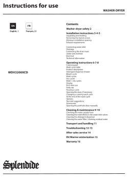 Splendide WDV2200XCD - Owner's manual, Quick guide