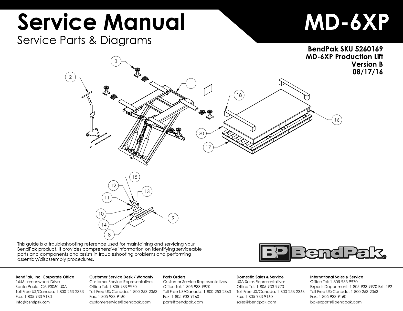 BendPak MD6XP User manual Manualzz