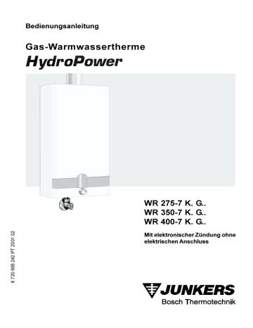Junkers WR 350-7 K-G Bedienungsanleitung | Manualzz