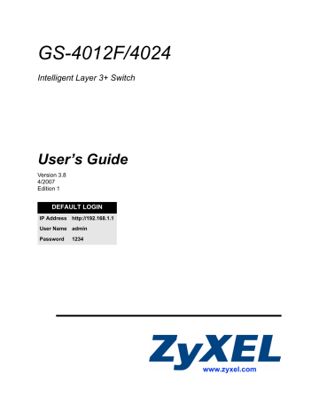 Routing Domain Command Examples. Zyxel Communications Gs-4012f, Gs-4024 