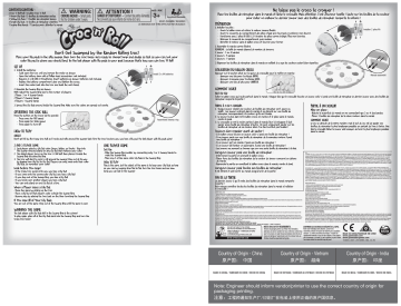 SpinMaster Croc n Roll Owner Manual | Manualzz