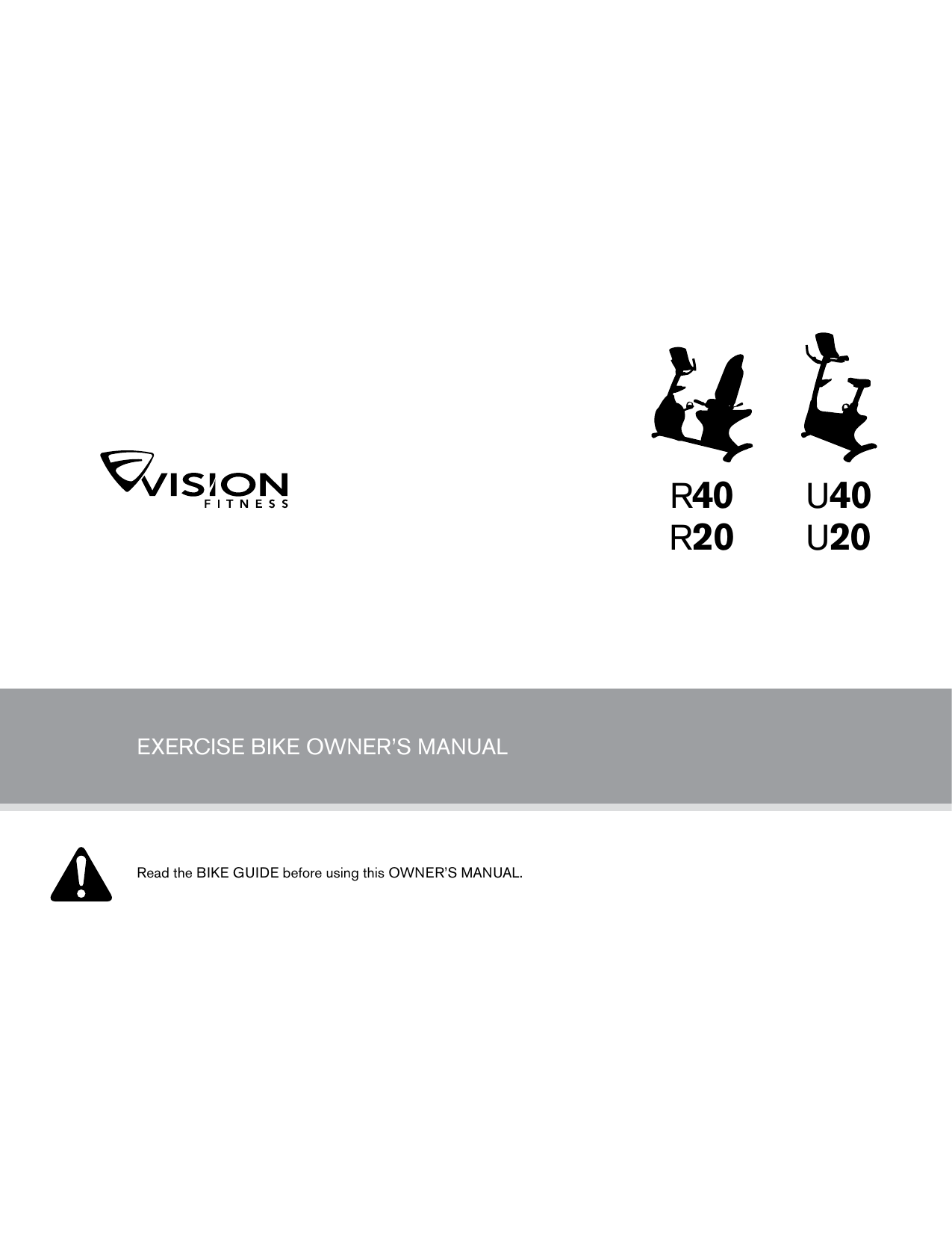 Vision Fitness R20 R40 U20 U40 Owner s Manual Manualzz