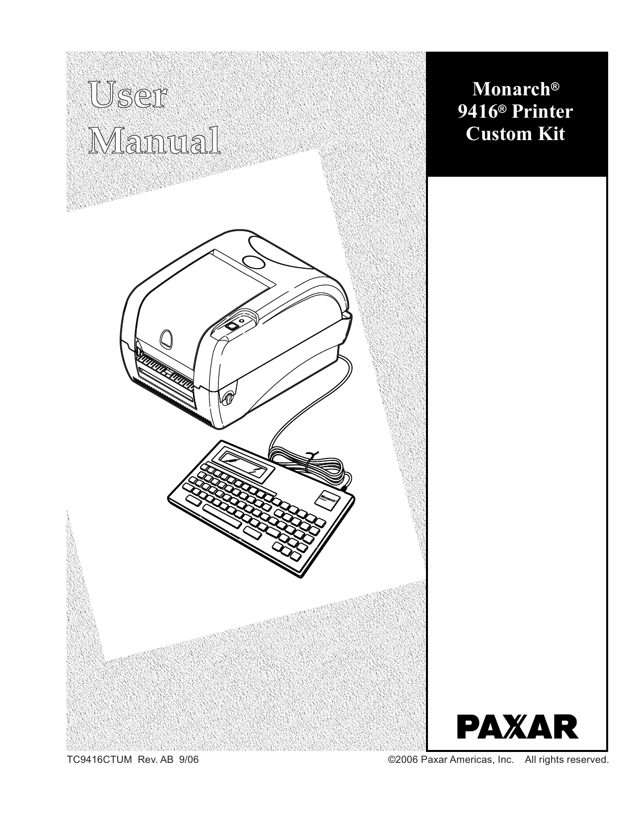 Paxar FreshMarx System Monarch 9416, KU008 User Manual Manualzz