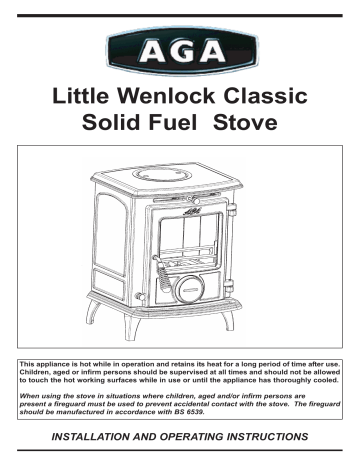 AGA Little Wenlock Classic Stove Owner's Manual | Manualzz