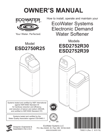 ecowater systems water softener manual
