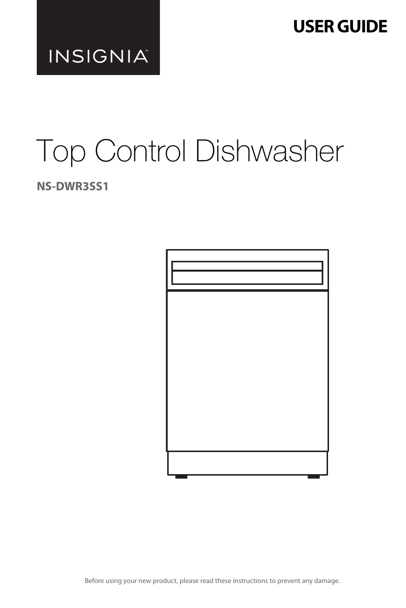 Insignia NSDWR3SS1 Top Control BuiltIn Dishwasher User Guide Manualzz